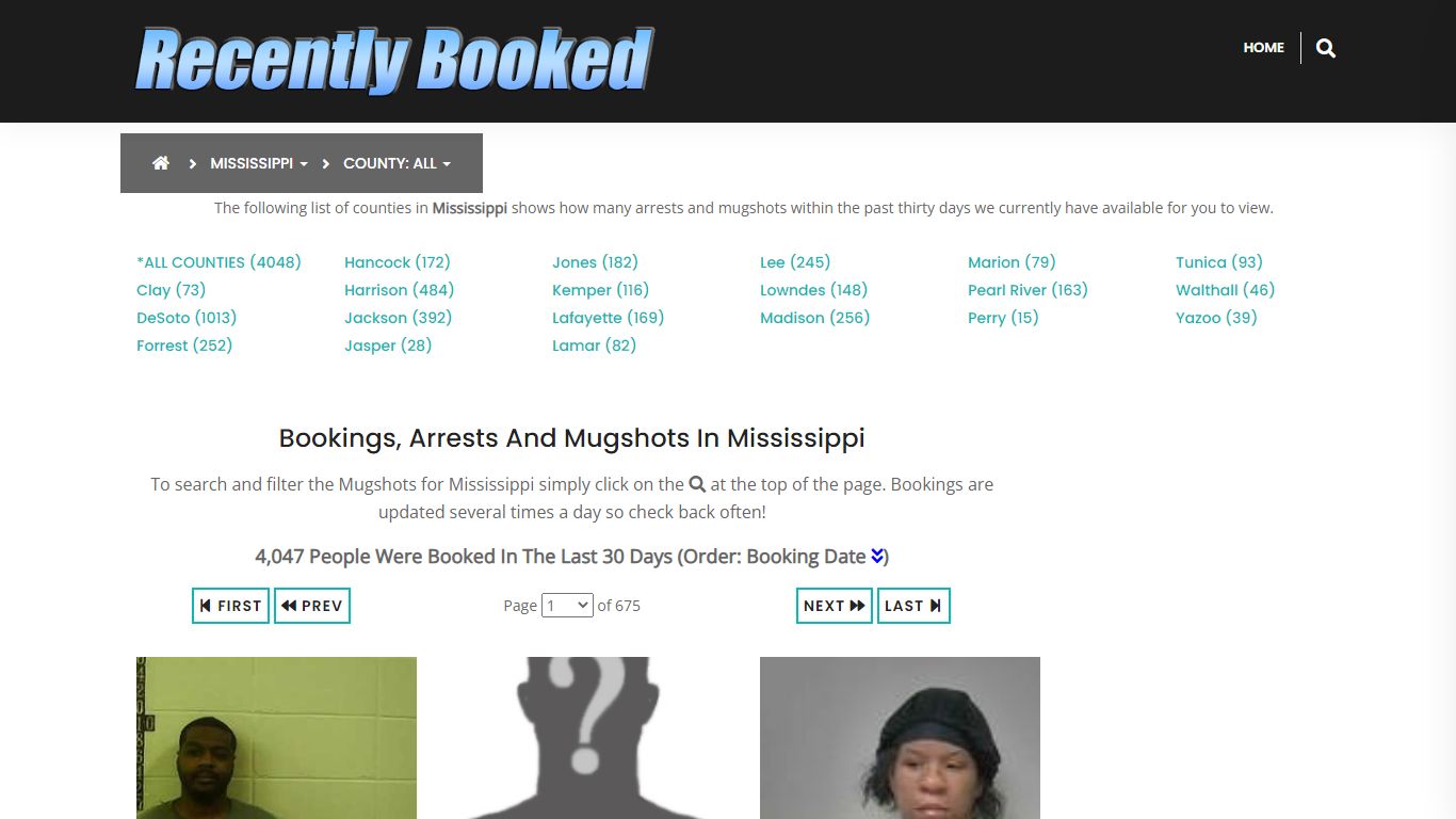 Recent bookings, Arrests, Mugshots in Pearl River County, Mississippi